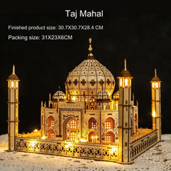 Taj Mahal Wooden Model Kit assembly - Image 2
