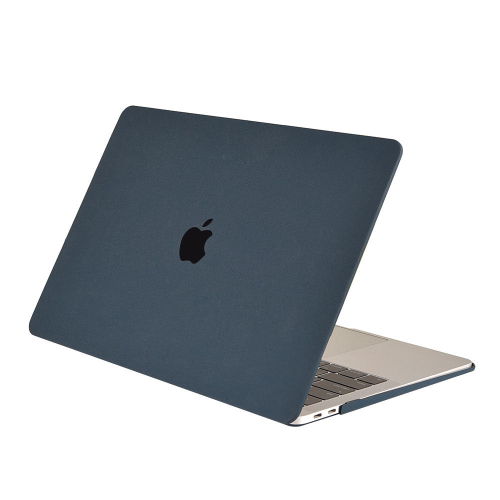 showcase of MacBook protective cases with ports open