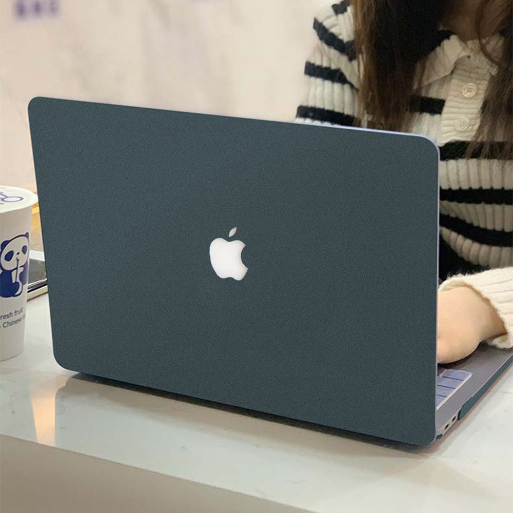 showcase of MacBook protective cases with ports open