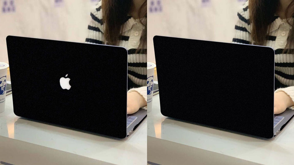 Angled view of MacBook with Sandstorm case applied