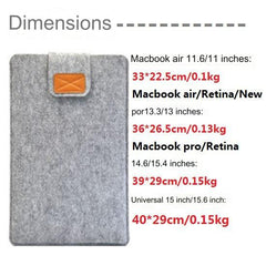 Premium felt laptop sleeve for 11-inch devices