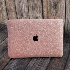 Glitter Rose Gold MacBook Case close-up view