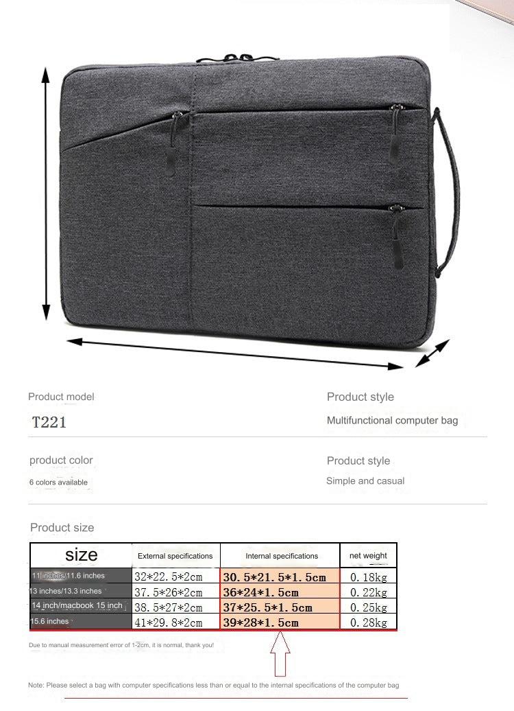 Premium Waterproof Laptop Sleeve for 13" MacBook & 15" Huawei - Multi-Compartment Organizer