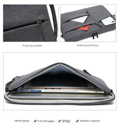 Premium Waterproof Laptop Sleeve for 13" MacBook & 15" Huawei - Multi-Compartment Organizer