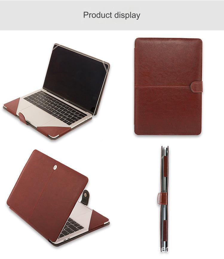 Front view of black PU leather MacBook cover