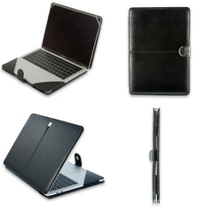 Back view of brown PU leather MacBook sleeve