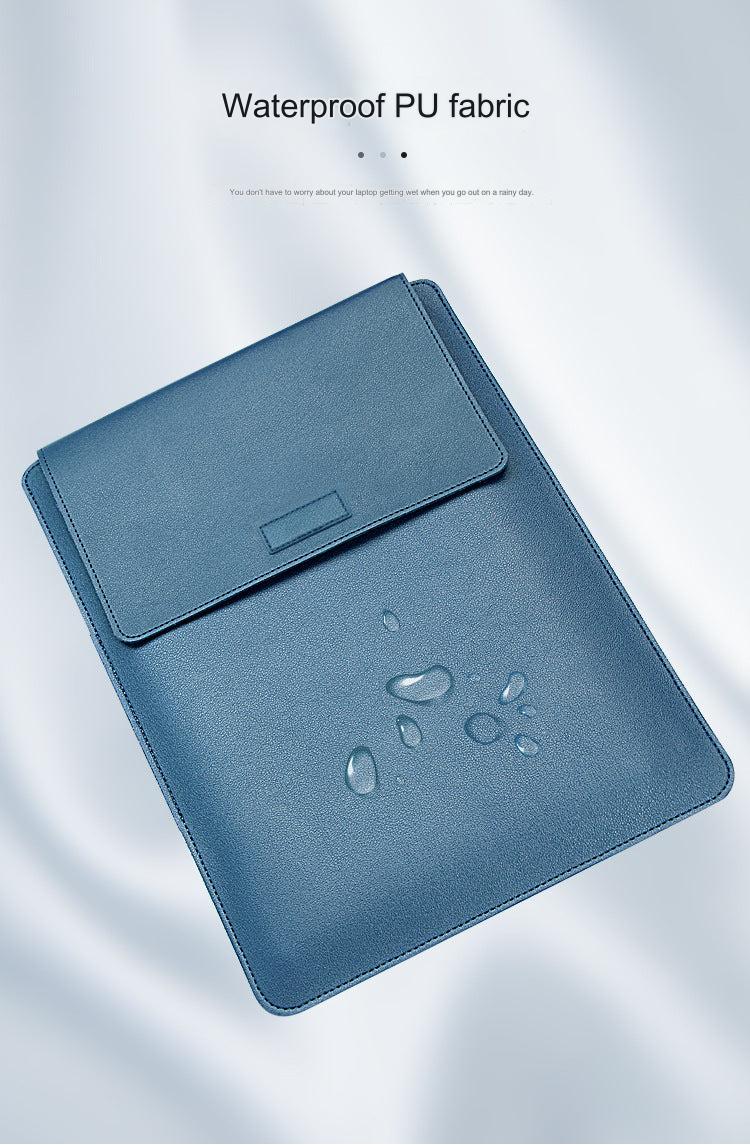 Laptop sleeve showing built-in stand feature