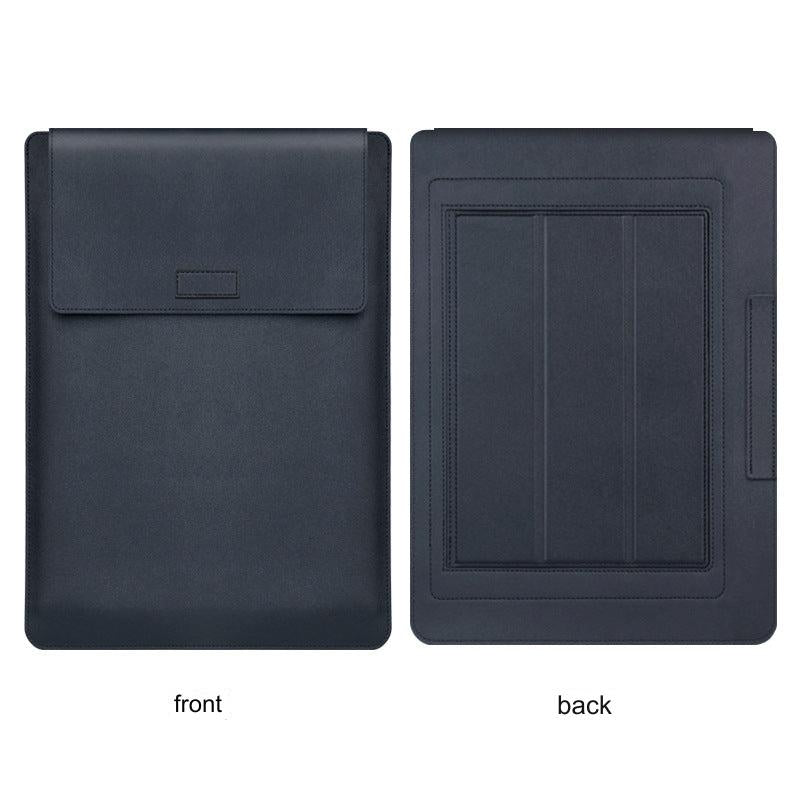 Laptop sleeve showing built-in stand feature