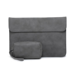 Close-up of zipper closure on laptop sleeve