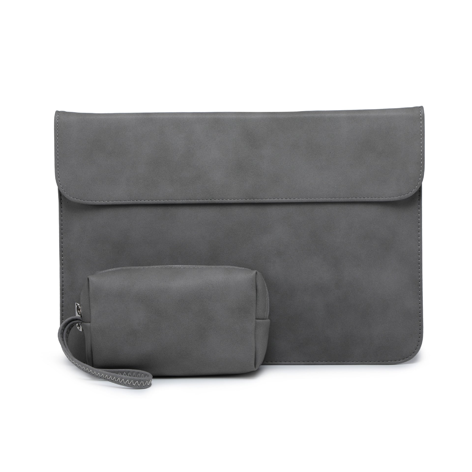 Close-up of zipper closure on laptop sleeve