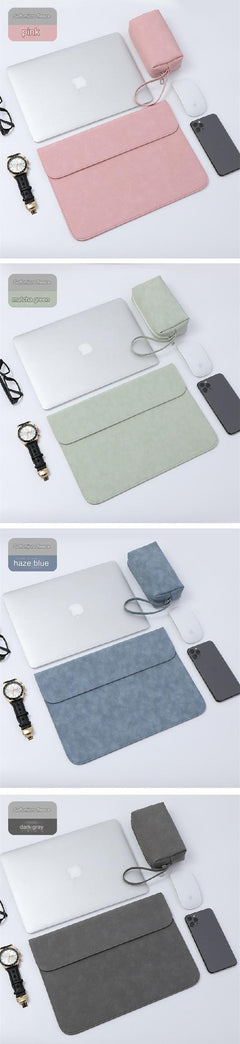 Various colours of premium laptop sleeves displayed