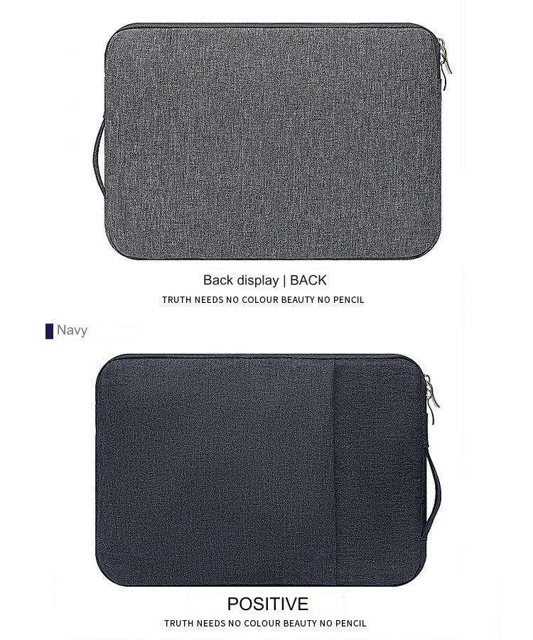 purple laptop sleeve on table