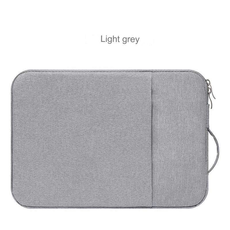 grey laptop carrying case with zipper