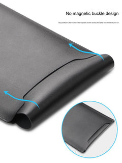 Ultra-Slim Portable PU Leather MacBook Sleeve - Black