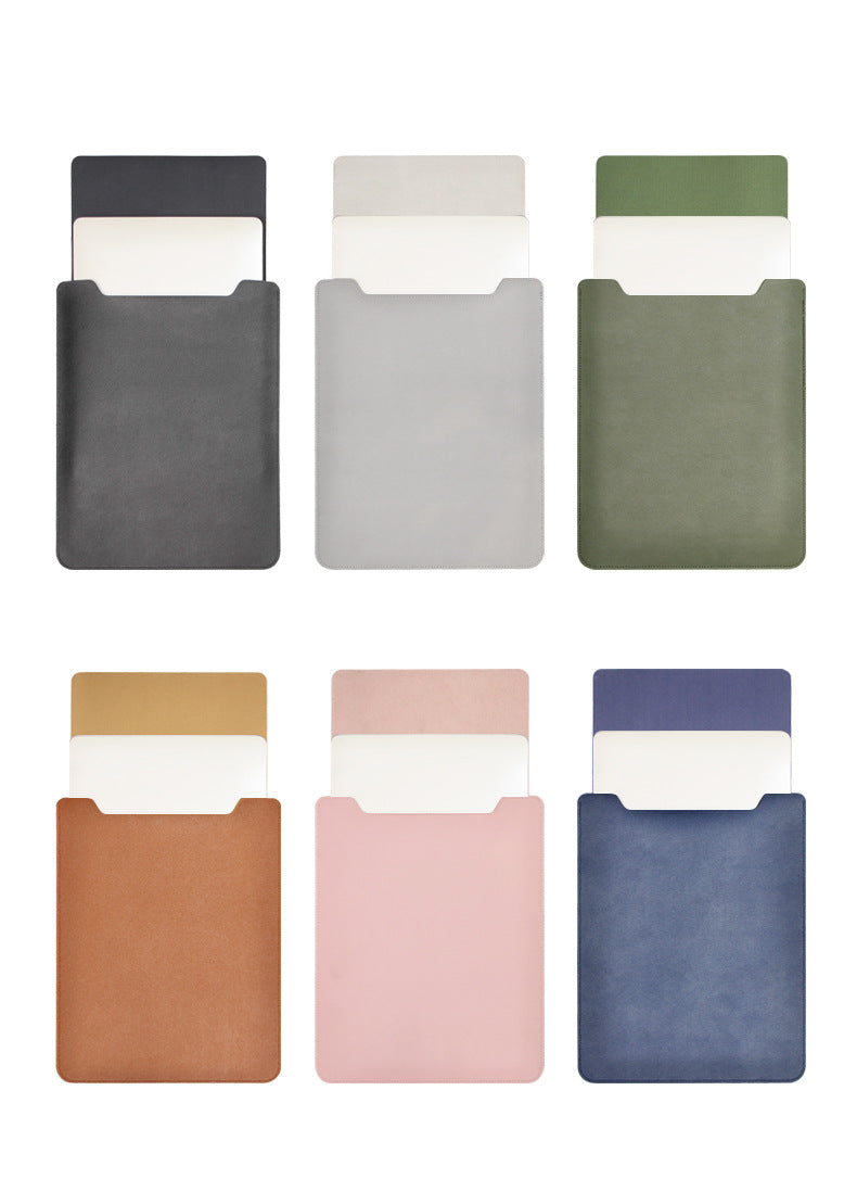 Light Gray Ultra-Slim Portable PU Leather MacBook Sleeve