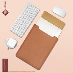 Pink Ultra-Slim Portable PU Leather MacBook Sleeve