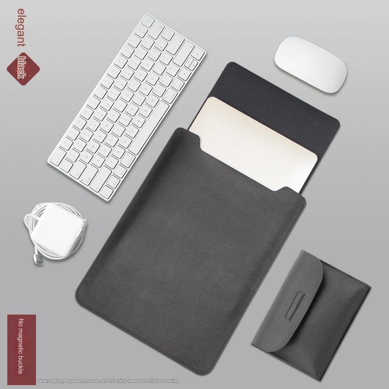 Light Gray Ultra-Slim Portable PU Leather MacBook Sleeve
