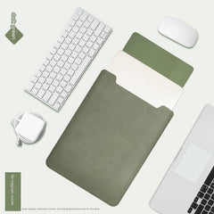 Light Gray Ultra-Slim Portable PU Leather MacBook Sleeve