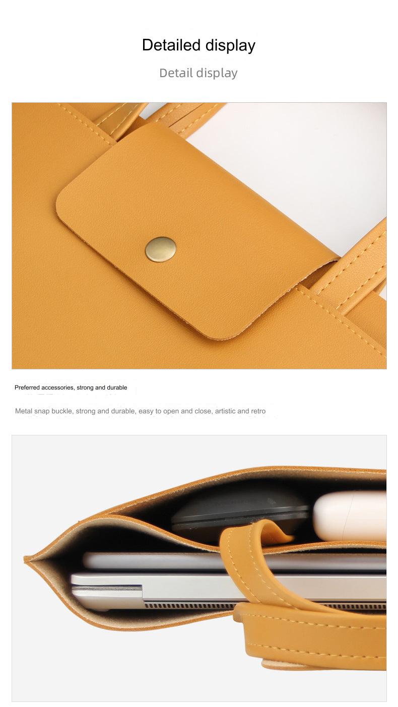 Stylish waterproof laptop sleeve in yellow