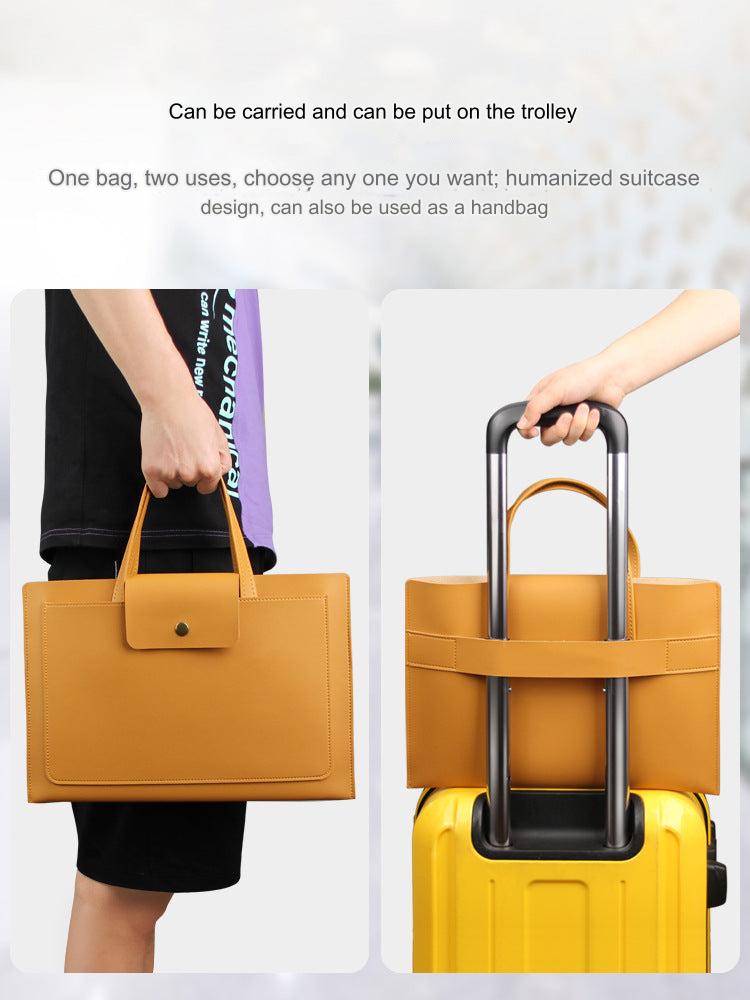 Stylish waterproof laptop sleeve in yellow