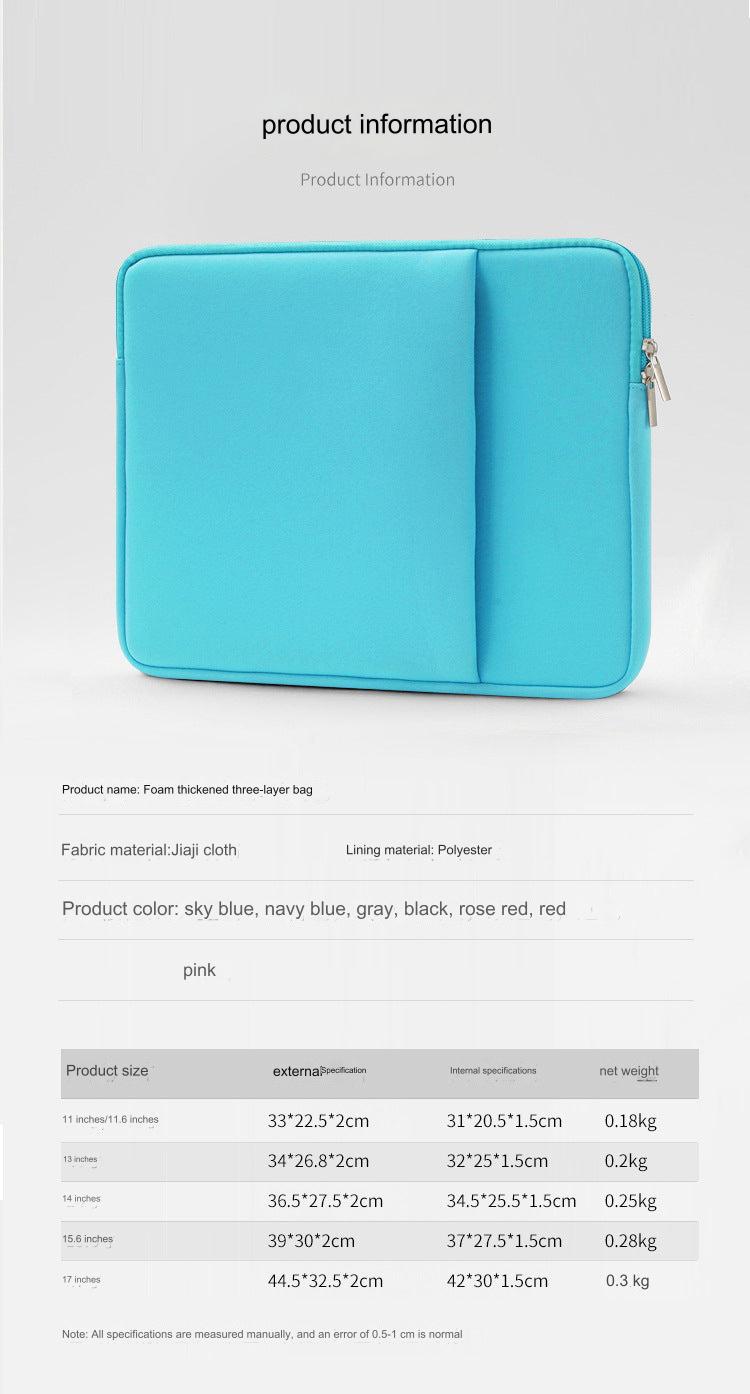 Image of cushioning layers of laptop sleeve