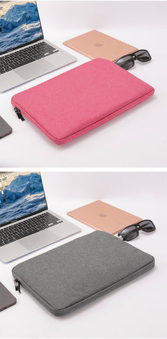 Rear View of Oxford Cloth Laptop Sleeve in Dark Grey