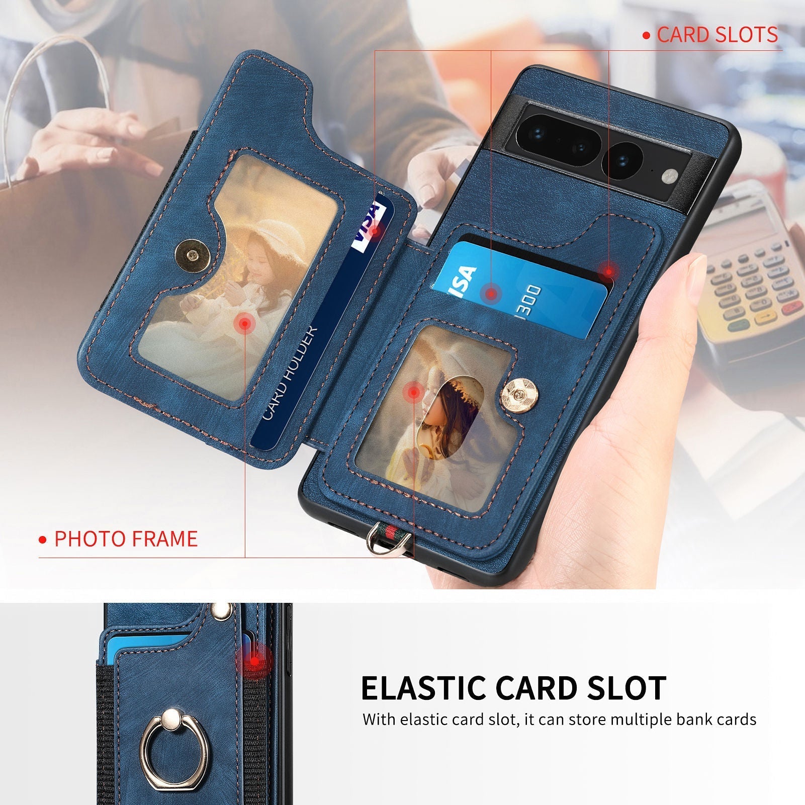 PU leather phone case with magnetic stand