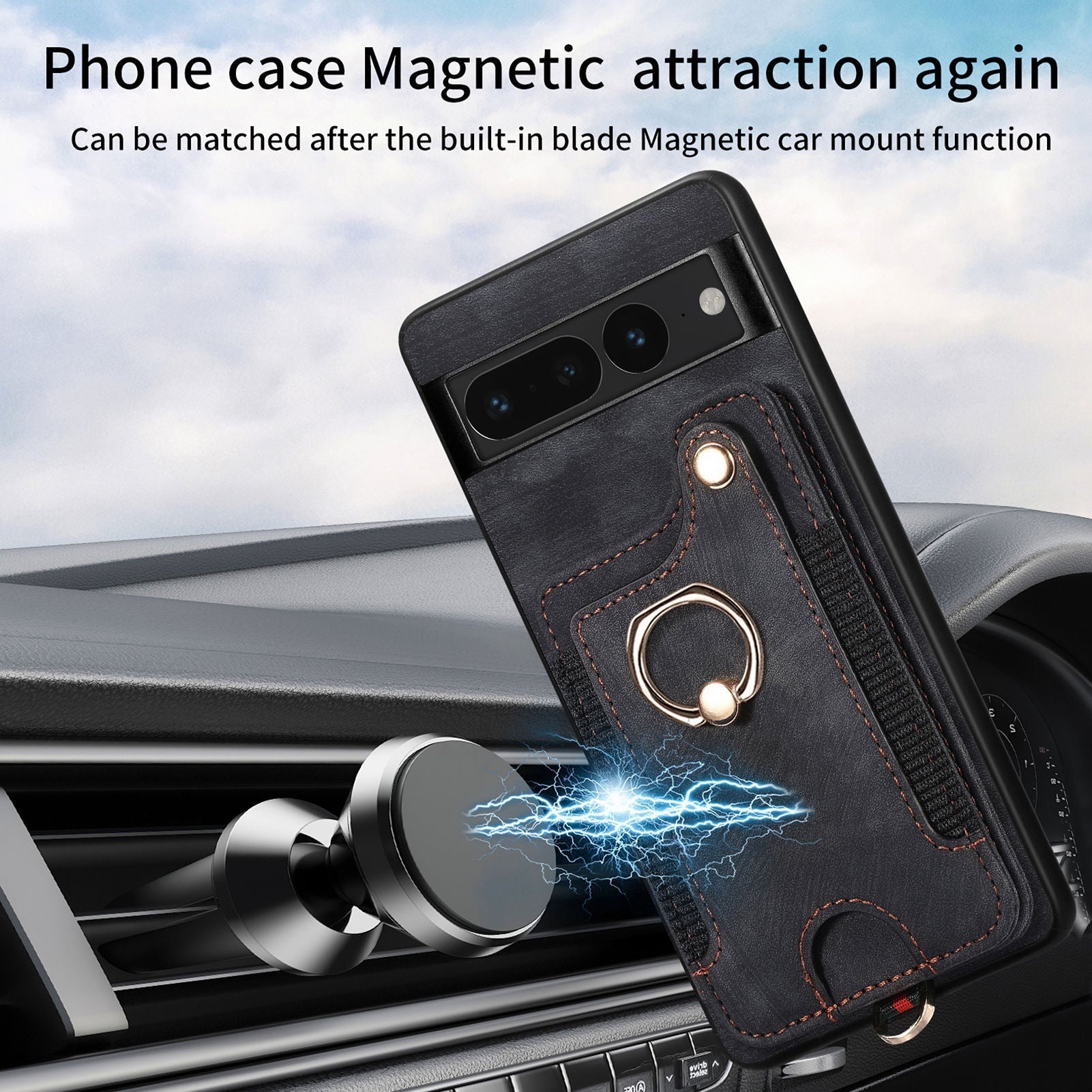 Premium PU leather card holder case for Google Pixel 8