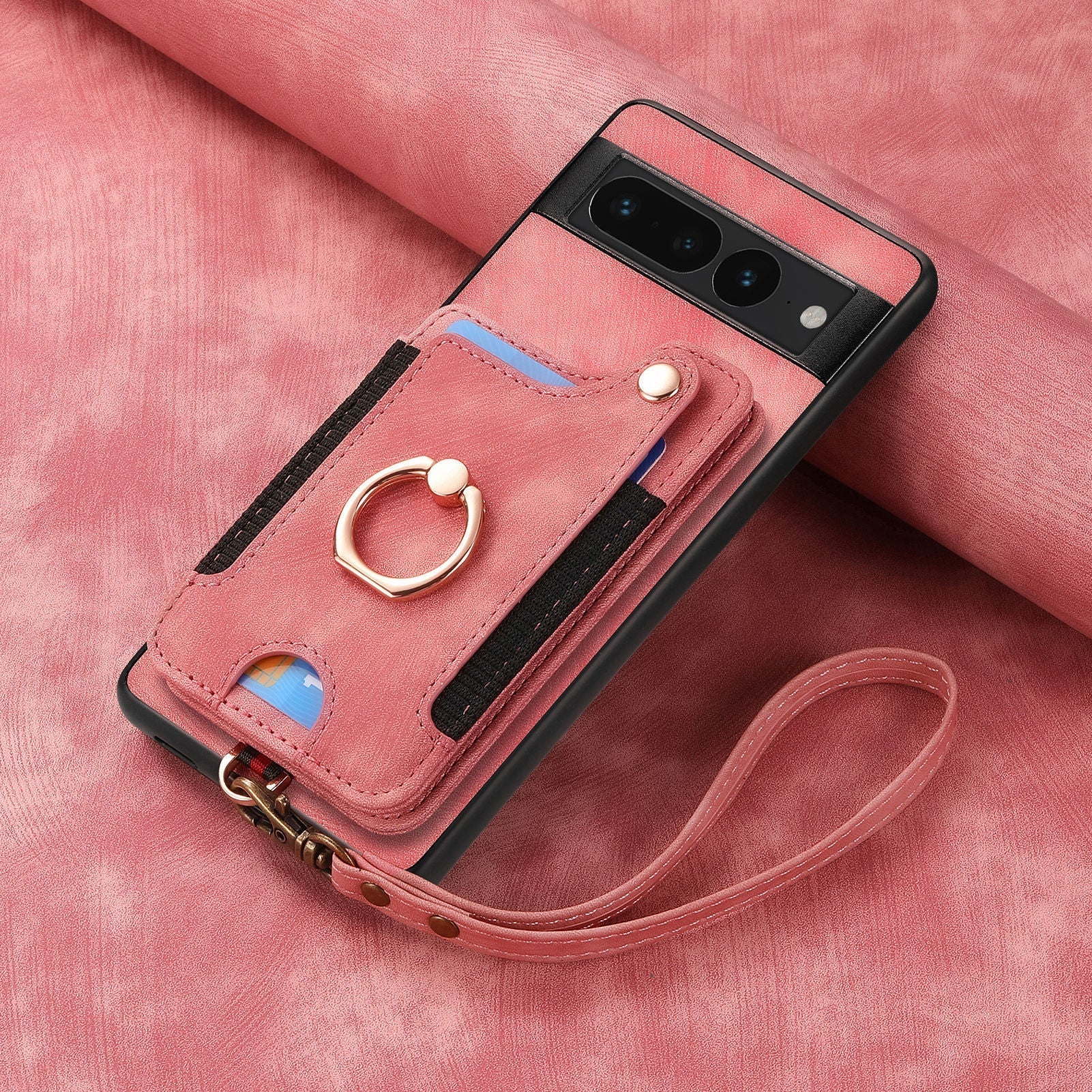 Elegant purple phone holder case with card compartment