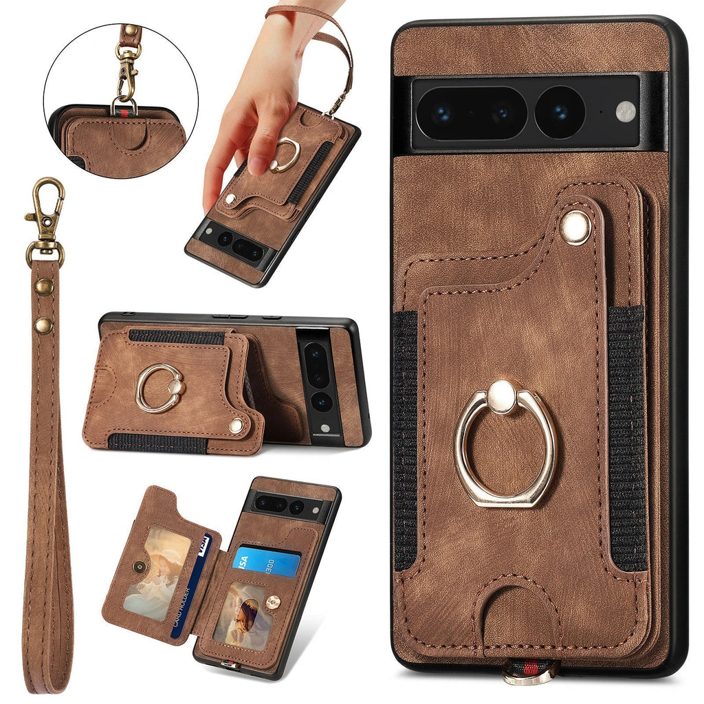 Elegant purple phone holder case with card compartment