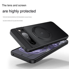 close-up of shockproof case with magnetic attachment