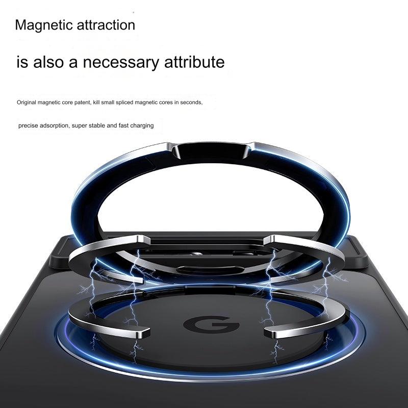 case placed on magnetic surface