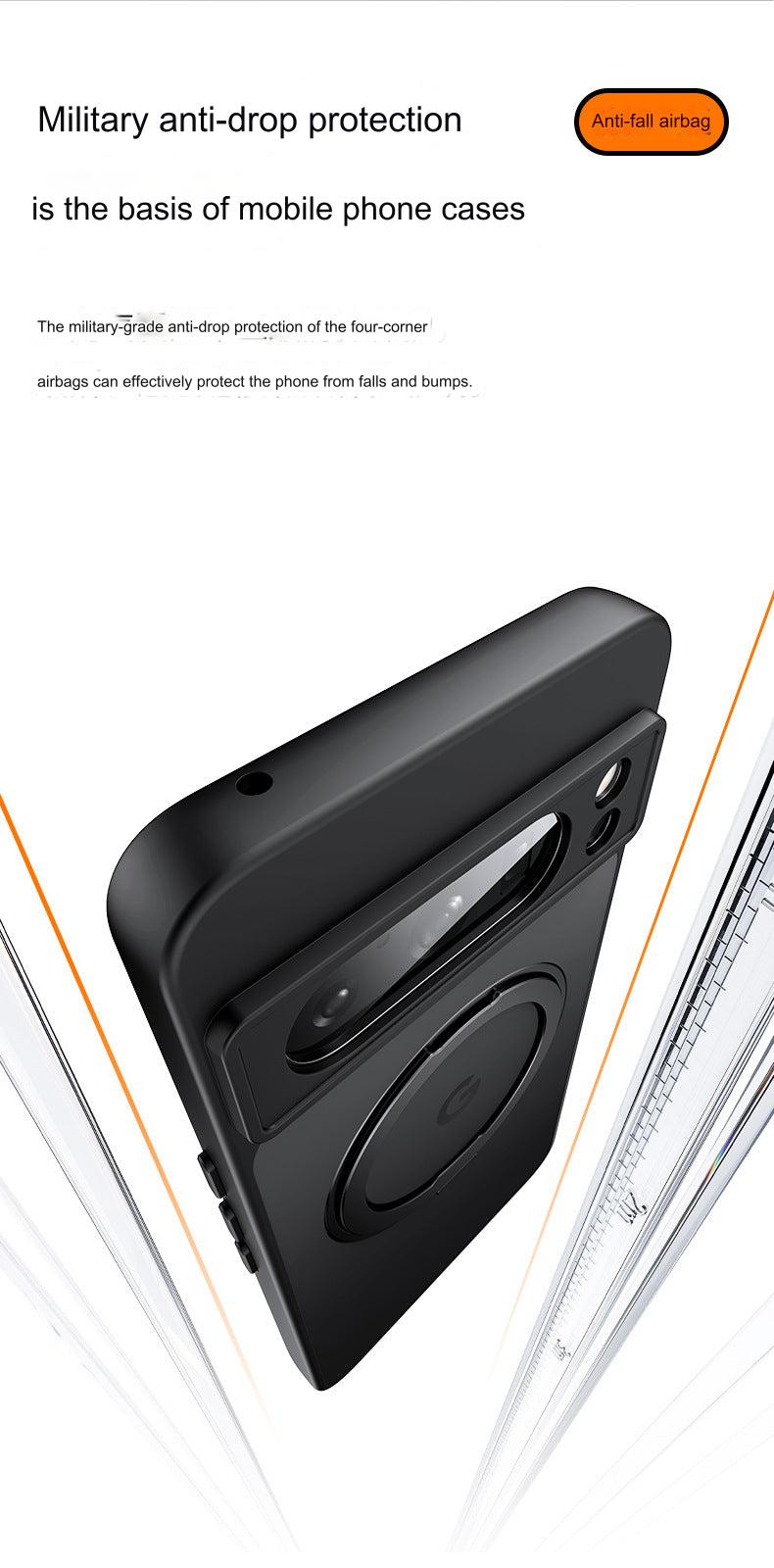 close-up of shockproof case with magnetic attachment