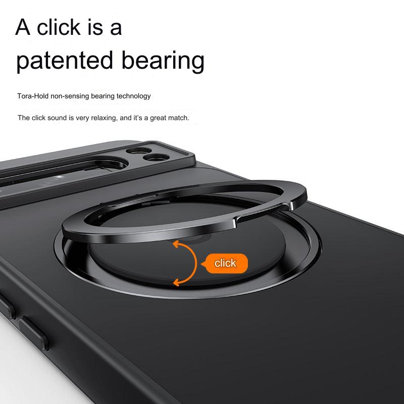 case placed on magnetic surface