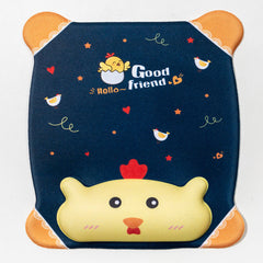 Ergonomic mouse pad with orange panda design