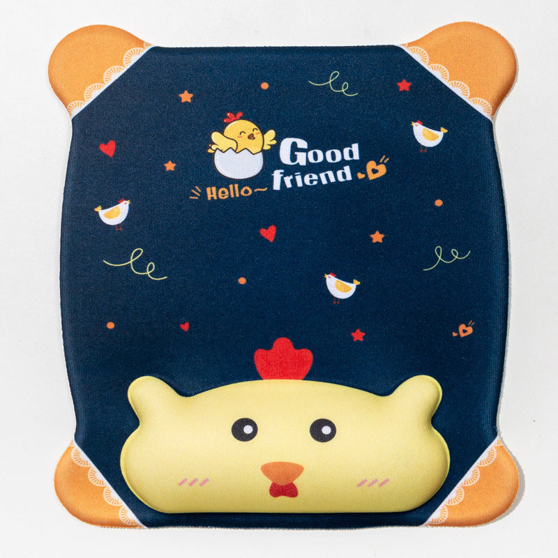 Ergonomic mouse pad with orange panda design
