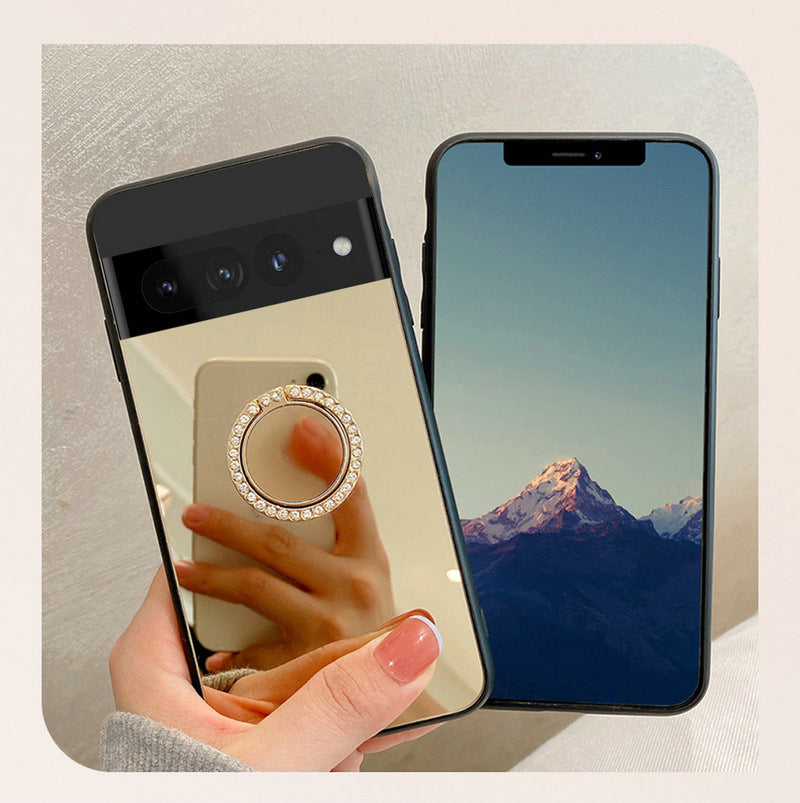 Lifestyle image demonstrating the use of mirror case