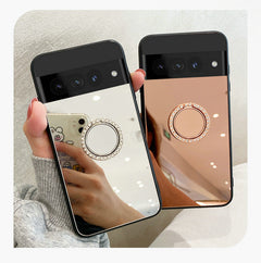 Sleek mirror phone case for Google Pixel 9 at different angles