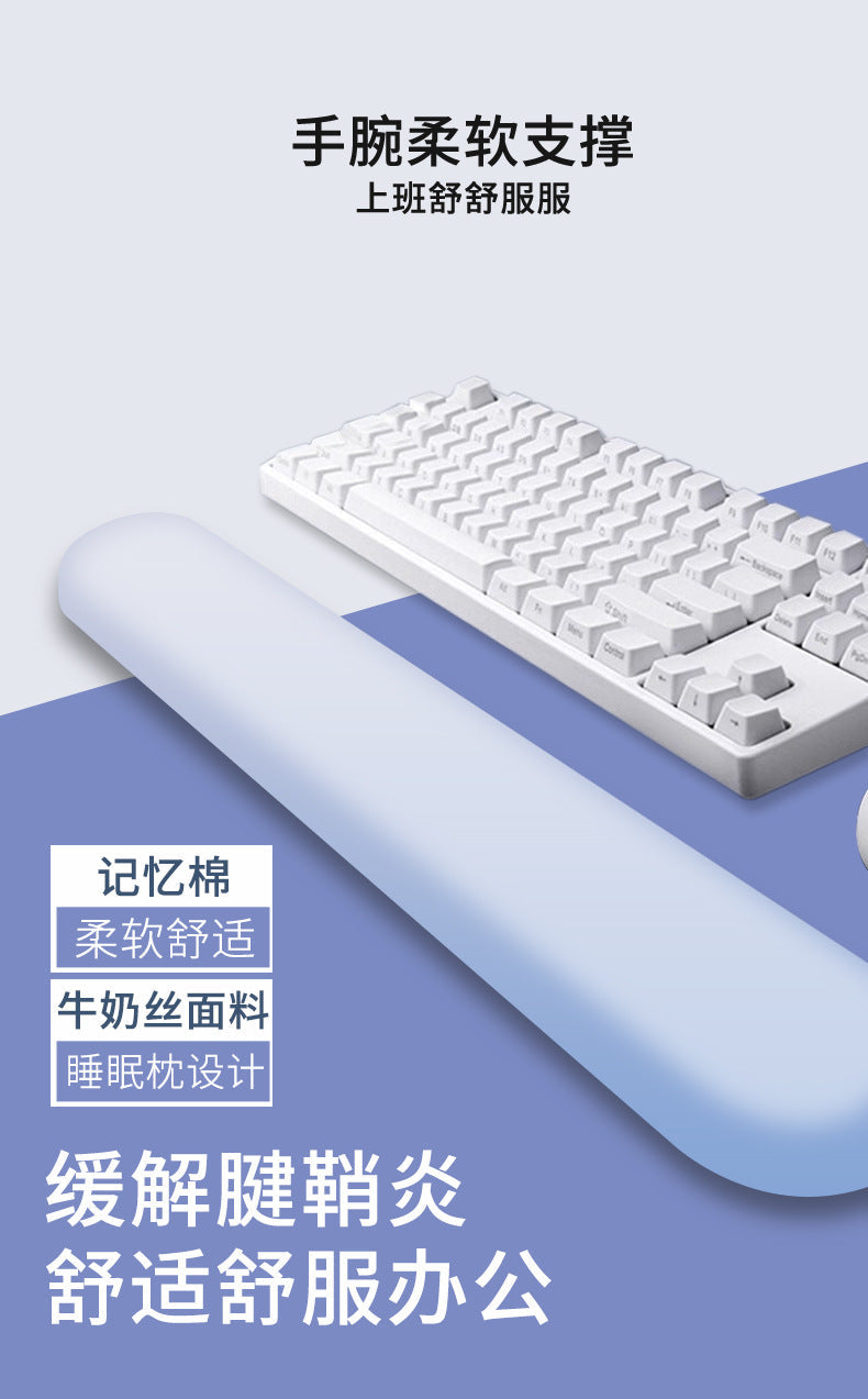 Ergonomic Memory Foam Wrist Rest Blue-White Design