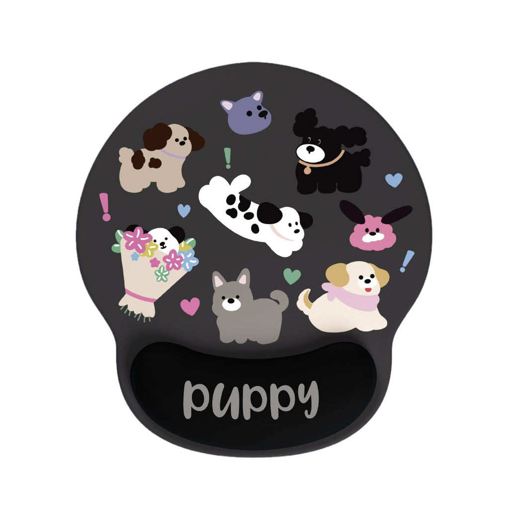 Gaming mouse pad featuring a playful dog design