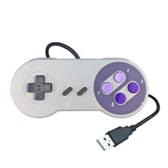 Retro USB gaming controller for PC with SNES style design