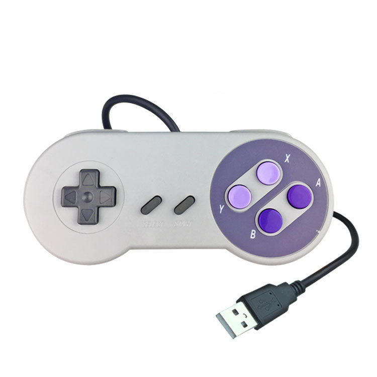 Retro USB gaming controller for PC with SNES style design