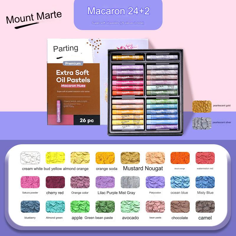 Rich colour assortment of oil pastels
