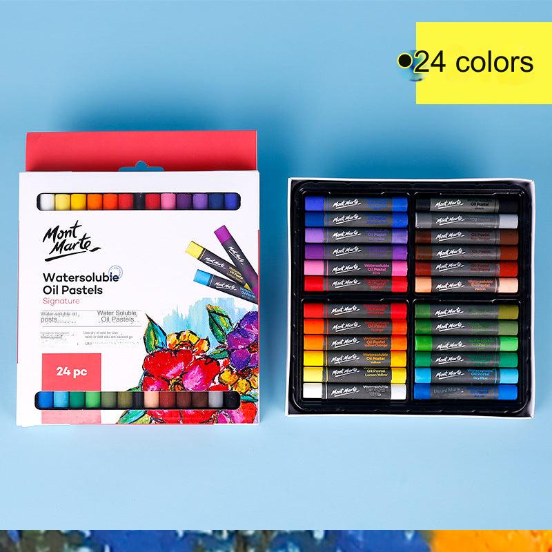 Rich colour assortment of oil pastels