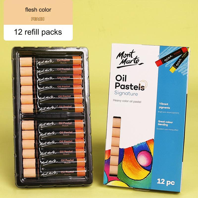 Rich colour assortment of oil pastels