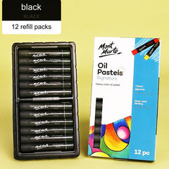 Rich colour assortment of oil pastels