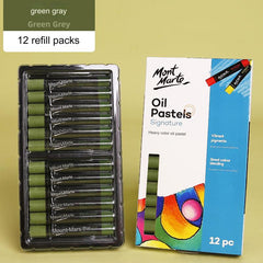 Rich colour assortment of oil pastels