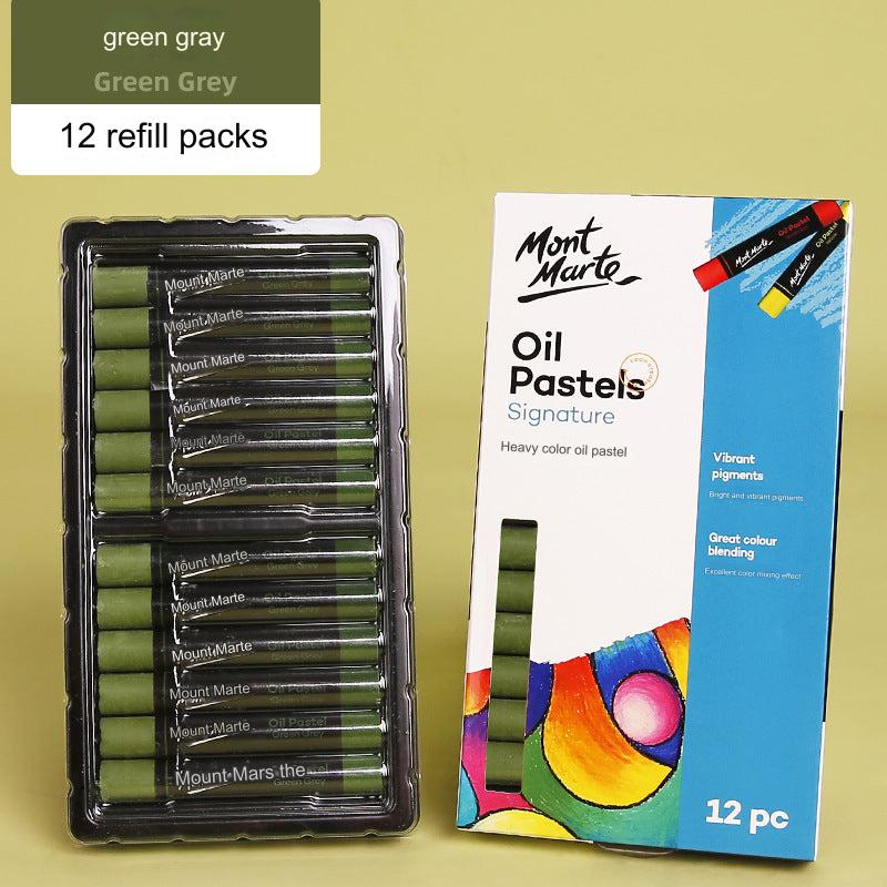 Rich colour assortment of oil pastels