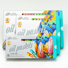 Artist blending with oil pastels on canvas