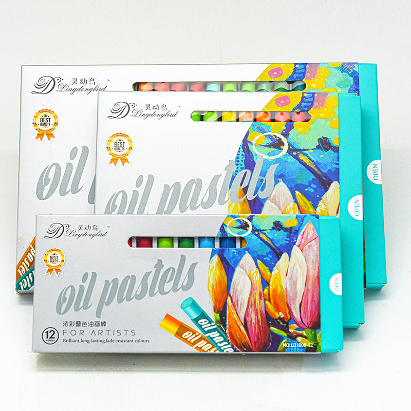 Artist blending with oil pastels on canvas